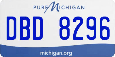 MI license plate DBD8296