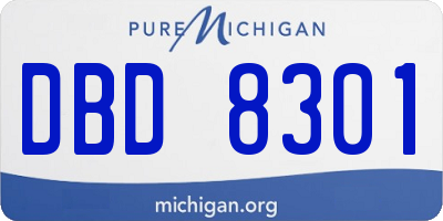 MI license plate DBD8301