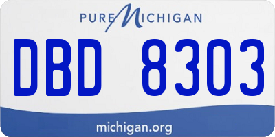 MI license plate DBD8303