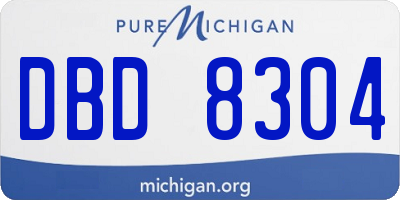 MI license plate DBD8304