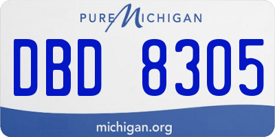 MI license plate DBD8305