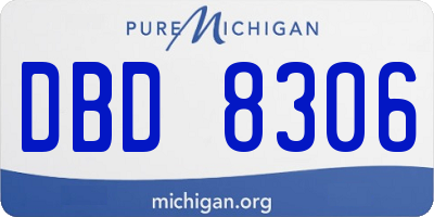 MI license plate DBD8306