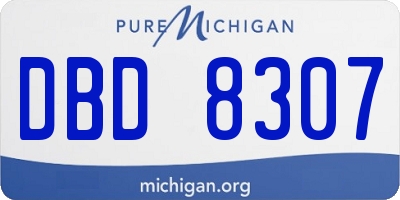 MI license plate DBD8307