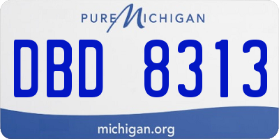 MI license plate DBD8313