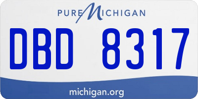 MI license plate DBD8317