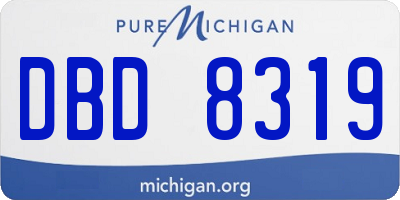 MI license plate DBD8319