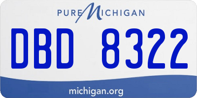 MI license plate DBD8322