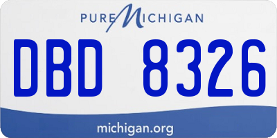 MI license plate DBD8326