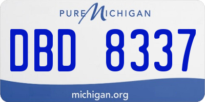 MI license plate DBD8337