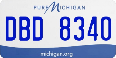 MI license plate DBD8340