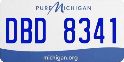 MI license plate DBD8341