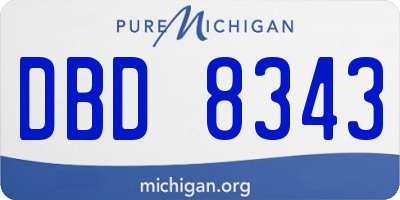 MI license plate DBD8343