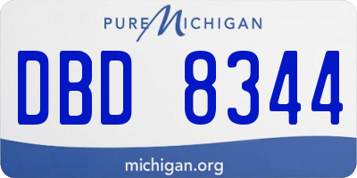 MI license plate DBD8344