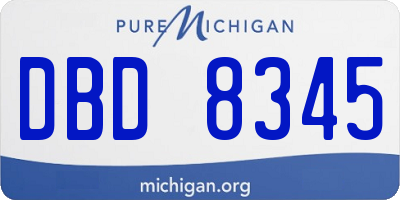 MI license plate DBD8345
