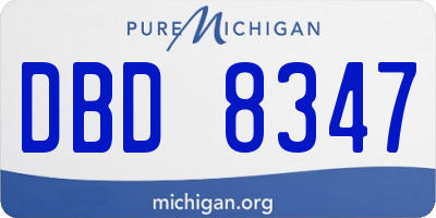 MI license plate DBD8347