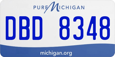 MI license plate DBD8348
