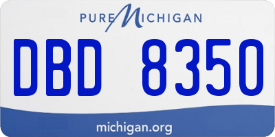 MI license plate DBD8350