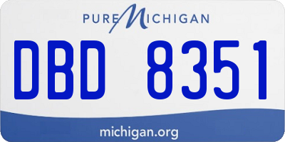 MI license plate DBD8351