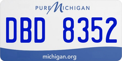MI license plate DBD8352