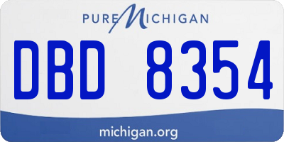 MI license plate DBD8354