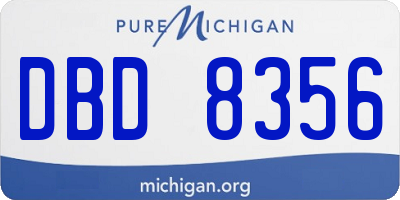 MI license plate DBD8356
