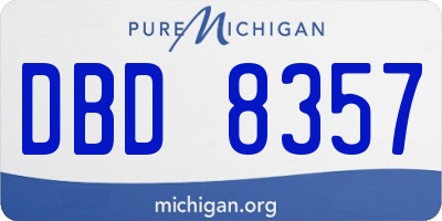 MI license plate DBD8357