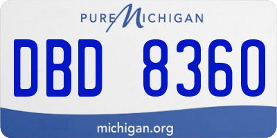 MI license plate DBD8360