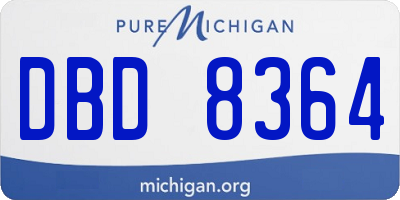 MI license plate DBD8364