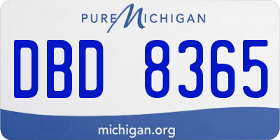 MI license plate DBD8365