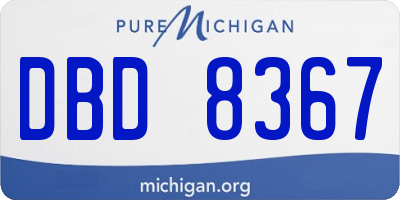 MI license plate DBD8367