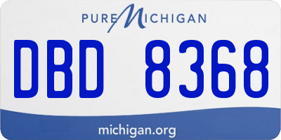 MI license plate DBD8368
