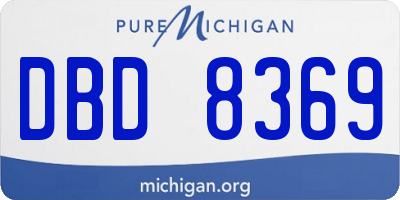 MI license plate DBD8369