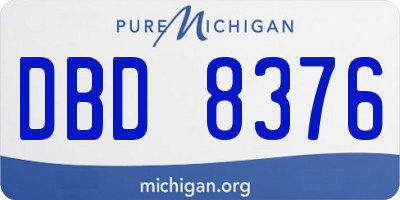 MI license plate DBD8376