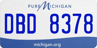 MI license plate DBD8378