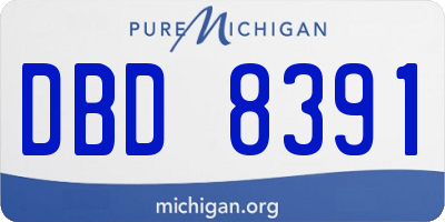 MI license plate DBD8391