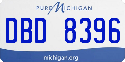 MI license plate DBD8396