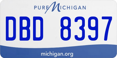 MI license plate DBD8397