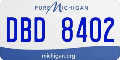 MI license plate DBD8402