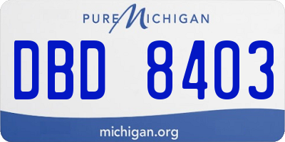 MI license plate DBD8403