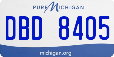 MI license plate DBD8405