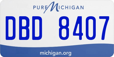 MI license plate DBD8407