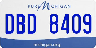 MI license plate DBD8409