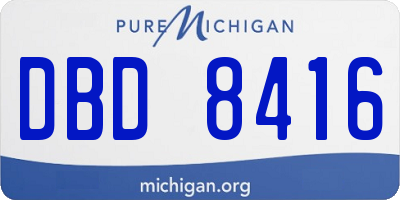 MI license plate DBD8416