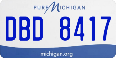 MI license plate DBD8417