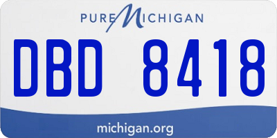 MI license plate DBD8418