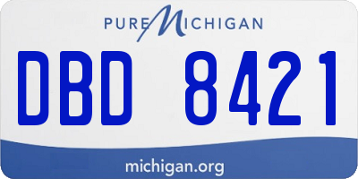 MI license plate DBD8421