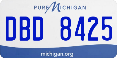 MI license plate DBD8425