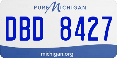 MI license plate DBD8427