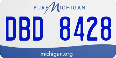 MI license plate DBD8428