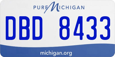 MI license plate DBD8433